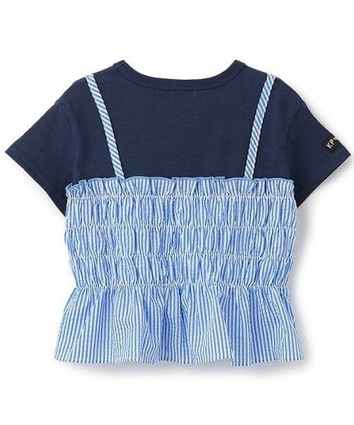 KP / ケーピー Tシャツ | サッカーストライプビスチェドッキングTシャツ | 詳細1