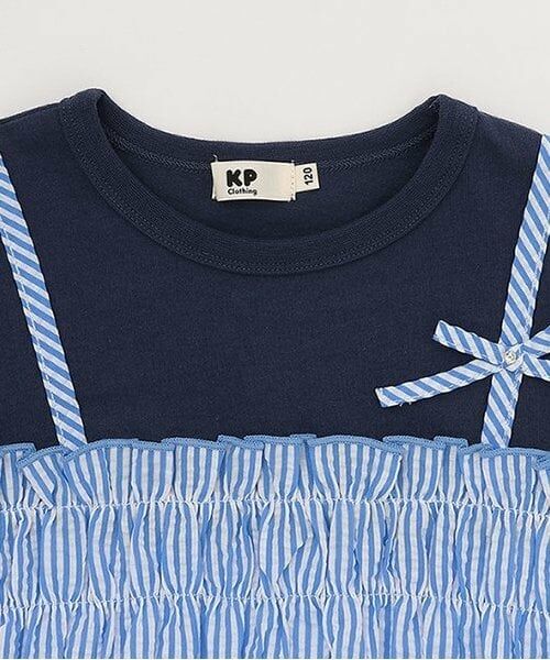 KP / ケーピー Tシャツ | サッカーストライプビスチェドッキングTシャツ | 詳細2