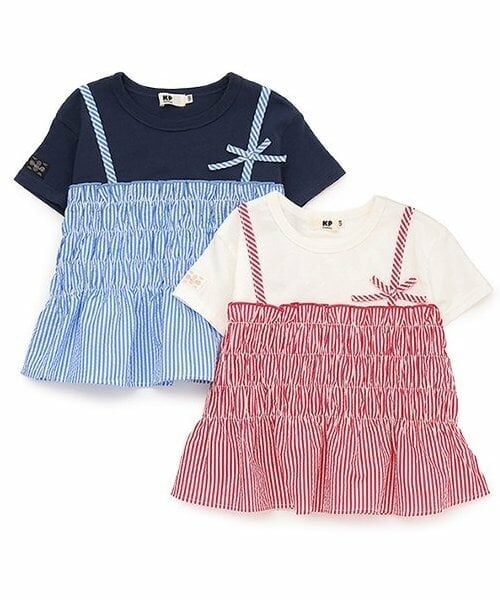 KP / ケーピー Tシャツ | サッカーストライプビスチェドッキングTシャツ | 詳細8