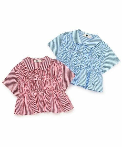 KP / ケーピー シャツ・ブラウス | サッカーストライプ前リボンつきブラウス | 詳細8