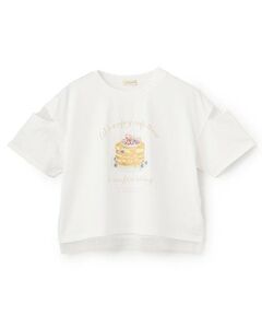KP / ケーピー Tシャツ | パンケーキプリント肩開き半袖Tシャツ