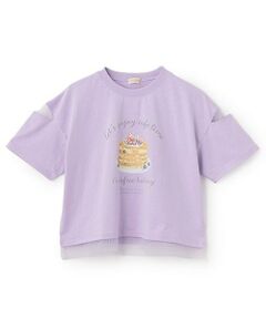 KP / ケーピー Tシャツ | パンケーキプリント肩開き半袖Tシャツ