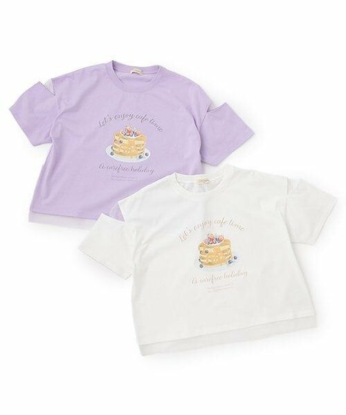 KP / ケーピー Tシャツ | パンケーキプリント肩開き半袖Tシャツ | 詳細7