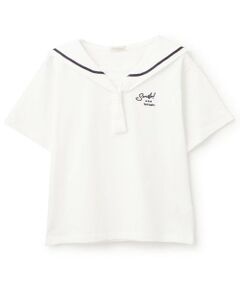KP / ケーピー Tシャツ | 刺しゅうセーラーカラー半袖Tシャツ