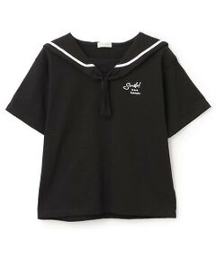 KP / ケーピー Tシャツ | 刺しゅうセーラーカラー半袖Tシャツ