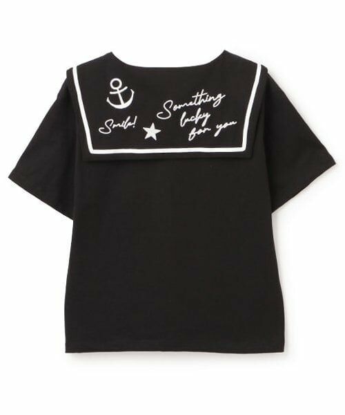 KP / ケーピー Tシャツ | 刺しゅうセーラーカラー半袖Tシャツ | 詳細1