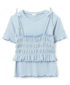 KP / ケーピー Tシャツ | ギンガムチェックTシャツビスチェセット