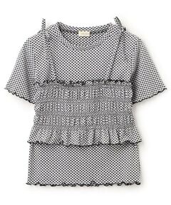 KP / ケーピー Tシャツ | ギンガムチェックTシャツビスチェセット