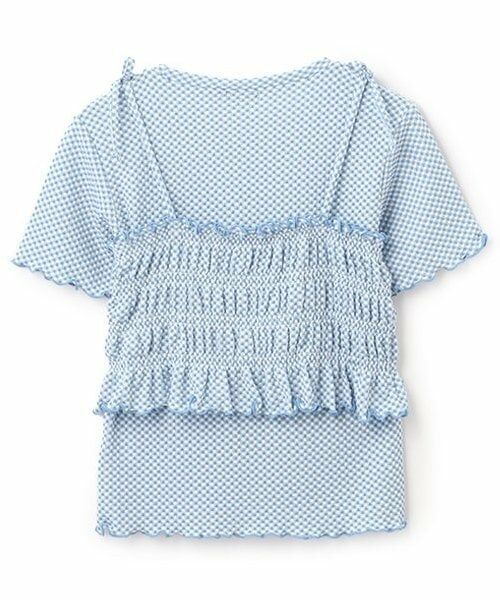 KP / ケーピー Tシャツ | ギンガムチェックTシャツビスチェセット | 詳細1