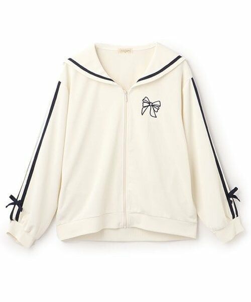 KP / ケーピー カーディガン・ボレロ | セーラーカラージップカーディガン（アイボリー）