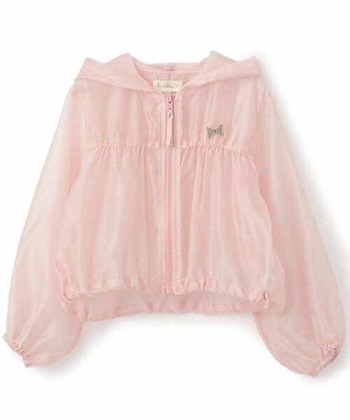 KP / ケーピー ブルゾン | 透け感有りのふんわりギャザーブルゾン（ピンク）