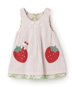 KP / ケーピー ミニ丈・ひざ丈ワンピース | いちご柄リバーシブルジャンパースカート（80-130cm）
