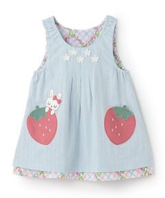 KP / ケーピー ミニ丈・ひざ丈ワンピース | いちご柄リバーシブルジャンパースカート（80-130cm）