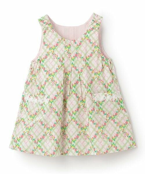 KP / ケーピー ミニ丈・ひざ丈ワンピース | いちご柄リバーシブルジャンパースカート（80-130cm） | 詳細2