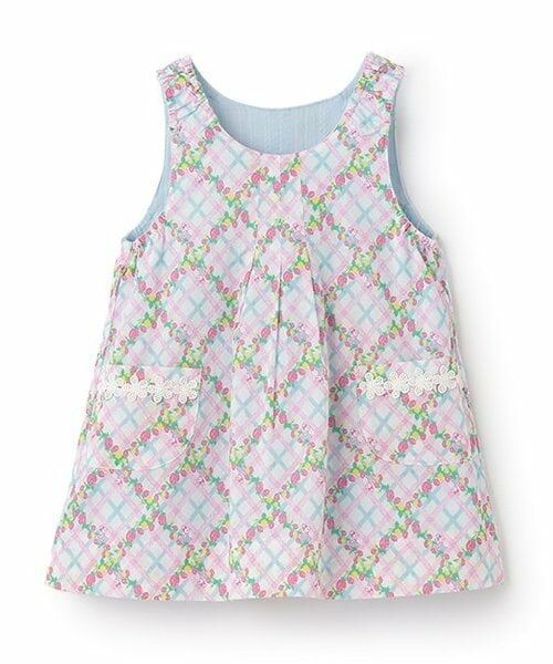 KP / ケーピー ミニ丈・ひざ丈ワンピース | いちご柄リバーシブルジャンパースカート（80-130cm） | 詳細3