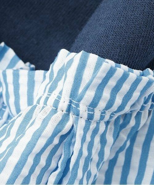 KP / ケーピー ミニ丈・ひざ丈ワンピース | 前ファスナー開きサッカーストライプワンピース | 詳細10