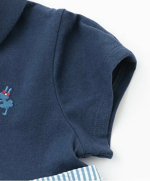 KP / ケーピー ミニ丈・ひざ丈ワンピース | 前ファスナー開きサッカーストライプワンピース | 詳細3