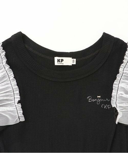 KP / ケーピー ミニ丈・ひざ丈ワンピース | チェックドッキング　袖フリルワンピース | 詳細2