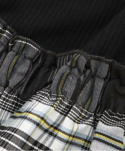 KP / ケーピー ミニ丈・ひざ丈ワンピース | チェックドッキング　袖フリルワンピース | 詳細8