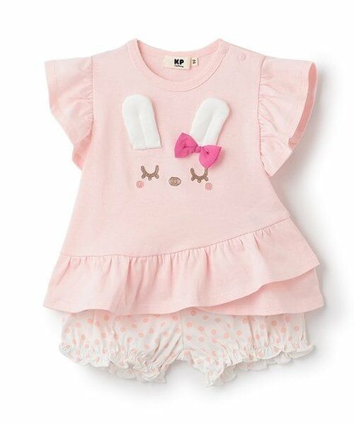 KP / ケーピー Tシャツ | mimi立体耳つきTシャツx水玉ブルマセット（ピンク）