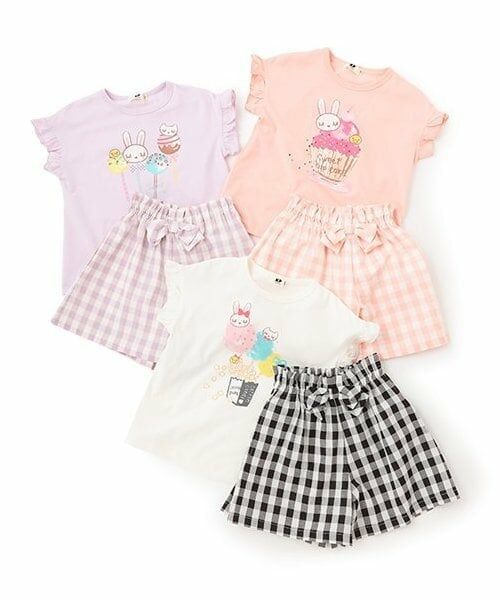 KP / ケーピー Tシャツ | 3柄スイーツmimiプリントT+キュロットセット | 詳細10