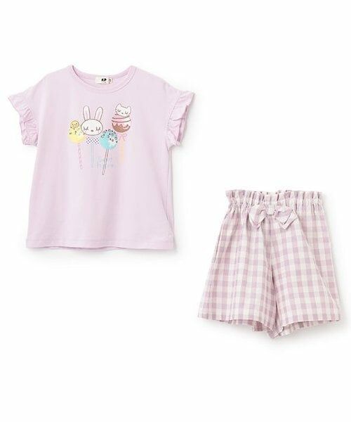 KP / ケーピー Tシャツ | 3柄スイーツmimiプリントT+キュロットセット | 詳細2