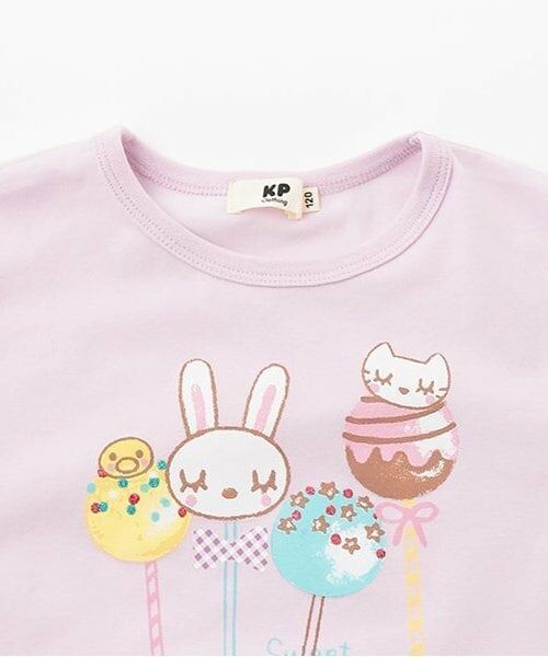 KP / ケーピー Tシャツ | 3柄スイーツmimiプリントT+キュロットセット | 詳細3