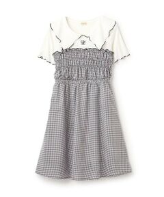 KP / ケーピー ミニ丈・ひざ丈ワンピース | ギンガムチェックドッキングワンピース