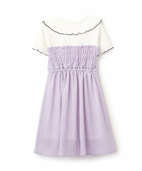 KP / ケーピー ミニ丈・ひざ丈ワンピース | ギンガムチェックドッキングワンピース | 詳細1