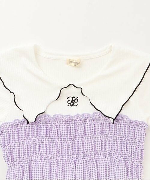 KP / ケーピー ミニ丈・ひざ丈ワンピース | ギンガムチェックドッキングワンピース | 詳細2