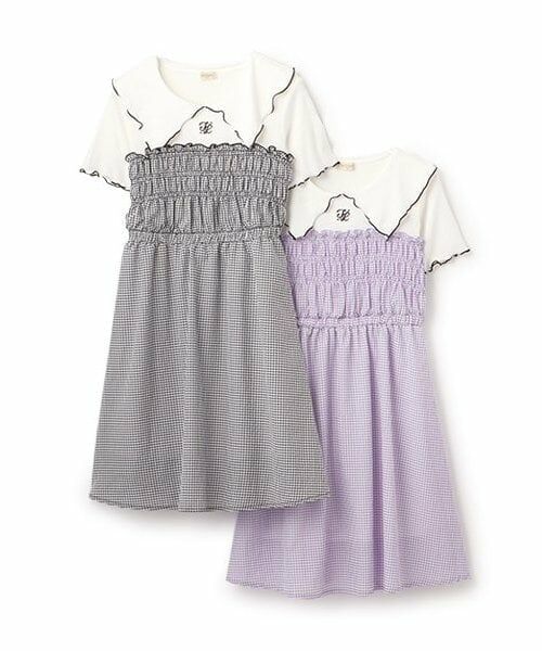 KP / ケーピー ミニ丈・ひざ丈ワンピース | ギンガムチェックドッキングワンピース | 詳細9