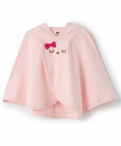 KP / ケーピー ベビー・キッズウエア | mimiお顔刺しゅう＆立体耳つきマント（ピンク）