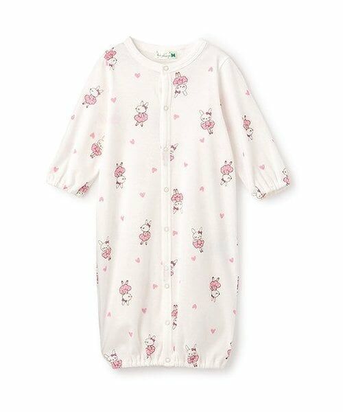 KP / ケーピー ロンパース | 日本製/ベビーmimi総柄プリント2WAYドレス（オフ ホワイト）