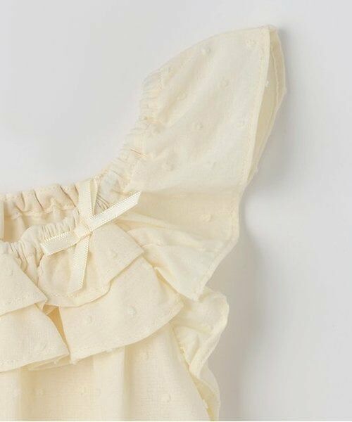 KP / ケーピー ロンパース | 綿ドビーワッシャー　フリルロンパース | 詳細3
