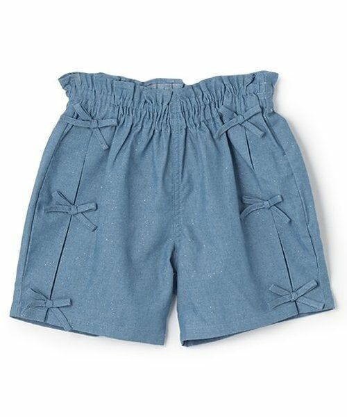 KP / ケーピー ショート・ハーフ・半端丈パンツ | ラメデニム ショートパンツ(ブルー)