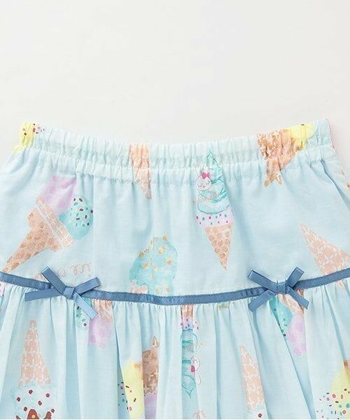 KP / ケーピー ミニ・ひざ丈スカート | ブロードアイスプリントスカート | 詳細2