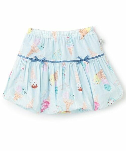 KP / ケーピー ミニ・ひざ丈スカート | ブロードアイスプリントスカート（ミント）