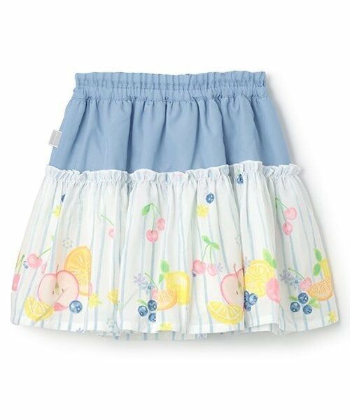 KP / ケーピー ミニ・ひざ丈スカート | シフォンフルーツ柄プリント スカート | 詳細1