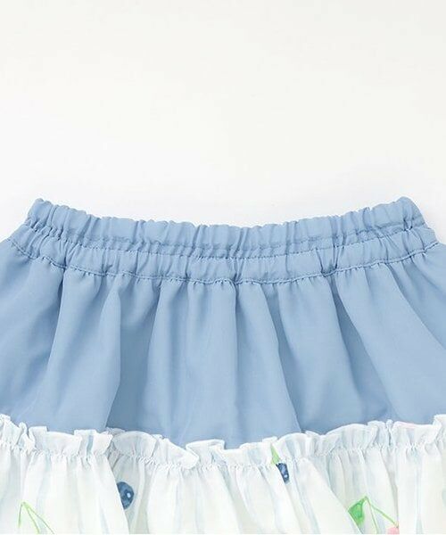 KP / ケーピー ミニ・ひざ丈スカート | シフォンフルーツ柄プリント スカート | 詳細2