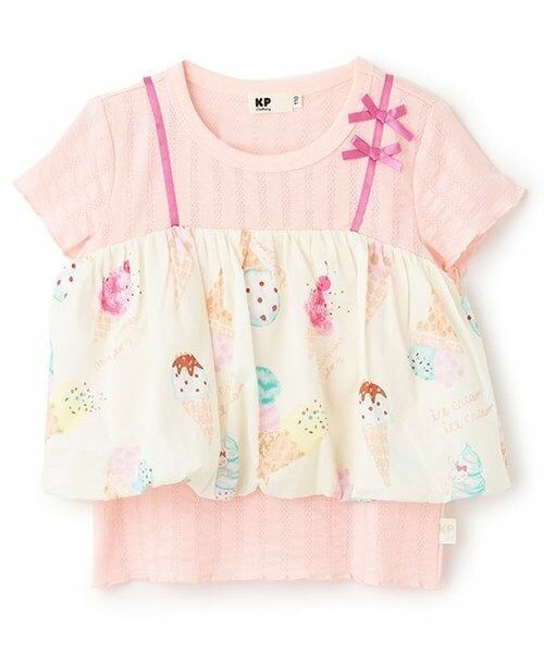 KP / ケーピー Tシャツ | ハンソデＴシャツ（オフ ホワイト）