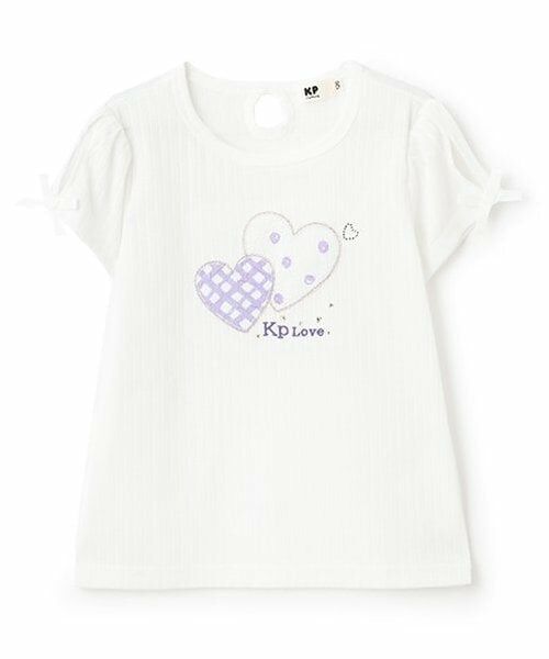 KP / ケーピー Tシャツ | 針抜きテレコ 半袖Ｔシャツ（オフ ホワイト）