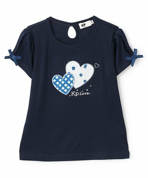 KP / ケーピー Tシャツ | 針抜きテレコ 半袖Ｔシャツ（紺）