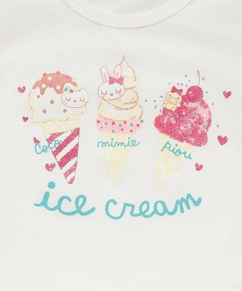 KP / ケーピー Tシャツ | mimi アイスクリームプリント 半袖Ｔシャツ | 詳細3