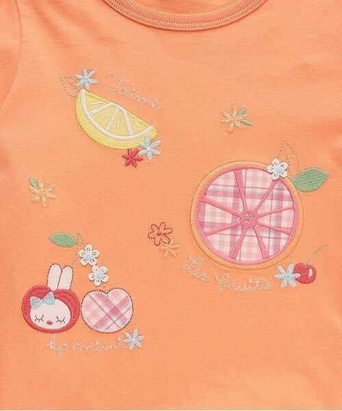 KP / ケーピー Tシャツ | 先染めチェック フルーツアップリケ 半袖Ｔシャツ | 詳細5