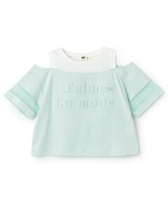 KP / ケーピー Tシャツ | 肩見せ シアースリーブ Tシャツ