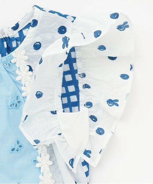 KP / ケーピー シャツ・ブラウス | ローンプリント＆レース 縦接ぎブラウス | 詳細4