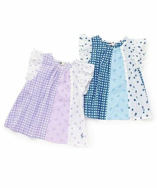 KP / ケーピー シャツ・ブラウス | ローンプリント＆レース 縦接ぎブラウス | 詳細9