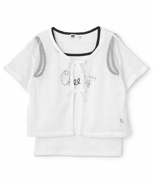 KP / ケーピー カーディガン・ボレロ | タンクトップ＆メッシュカーディガン セット（オフ ホワイト）