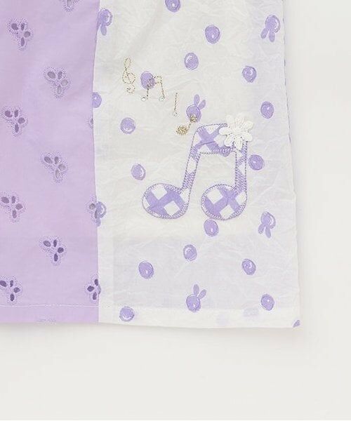 KP / ケーピー ミニ丈・ひざ丈ワンピース | ローンプリント＆レース 縦接ぎワンピース | 詳細4