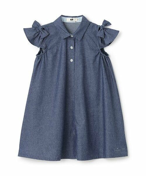 KP / ケーピー ミニ丈・ひざ丈ワンピース | ラメデニム ワンピース（紺）
